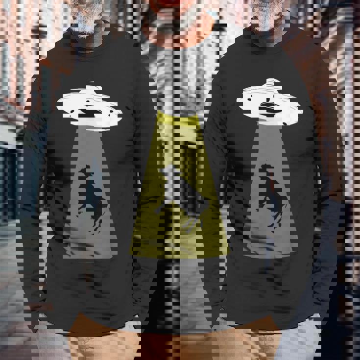 Ufo牛誘拐シャツ 長袖Tシャツ 高齢者への贈り物