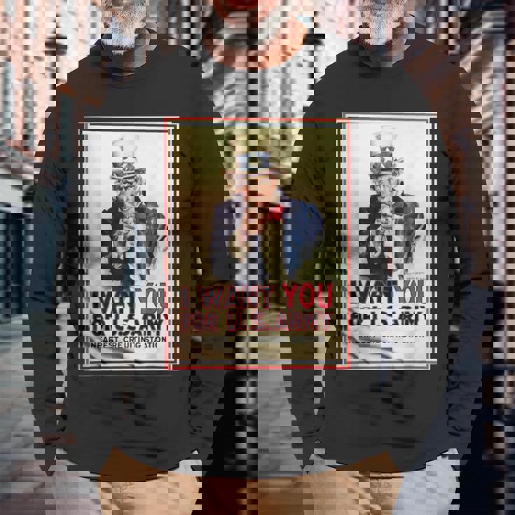 Uncleam I Want You For Us Army ビンテージポスターtシャツ 長袖Tシャツ 高齢者への贈り物