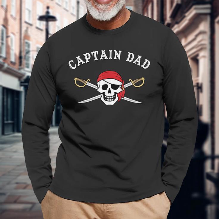 Uomo Pirata Divertente Capitano Papà Maglietta a maniche lunghe Regalos para ancianos