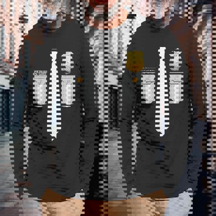 Usa 刑務所警備員コスチューム 矯正ガードユニフォーム 長袖Tシャツ 高齢者への贈り物