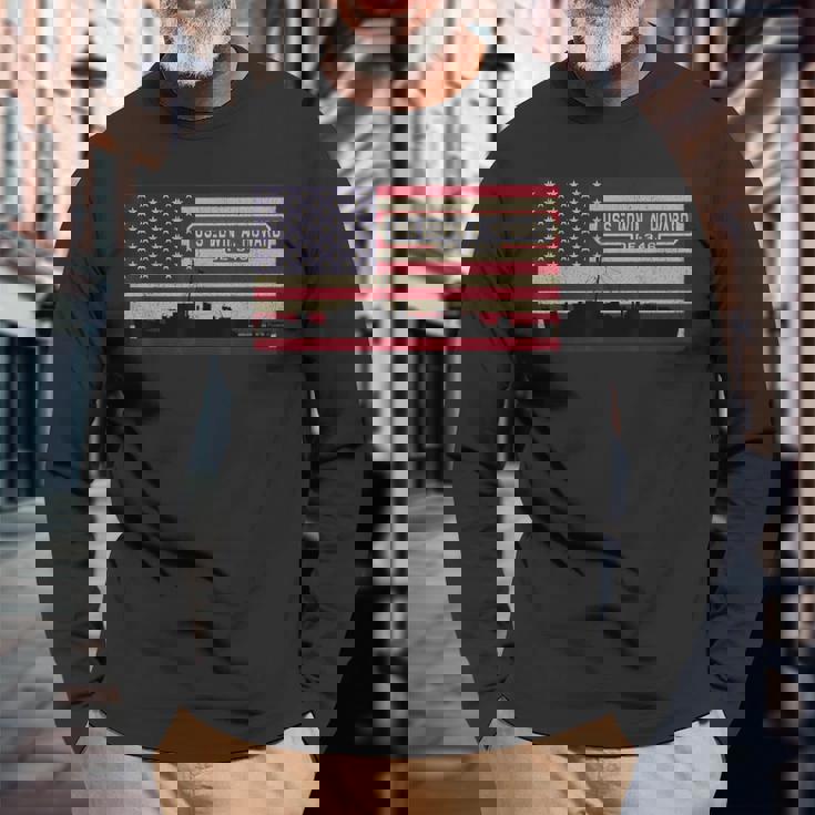 Uss エドウィン A ハワード De-346 船舶図 アメリカ国旗 長袖Tシャツ 高齢者への贈り物