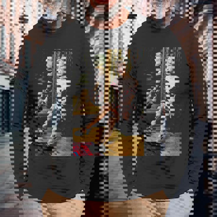 Usポップスター、シンディ・ローパー1993年撮影。 長袖Tシャツ 高齢者への贈り物