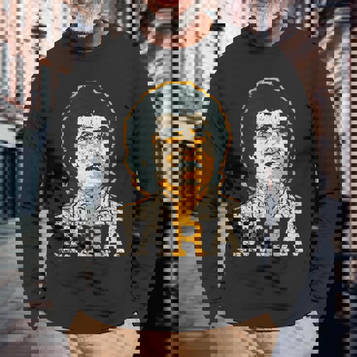 Victor Jara -Enceremos ヴィンテージ風 長袖Tシャツ 高齢者への贈り物