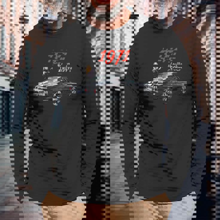 Vintage Muscle Cars Classic Cars 1977 Chevelle 1970年代 長袖Tシャツ 高齢者への贈り物