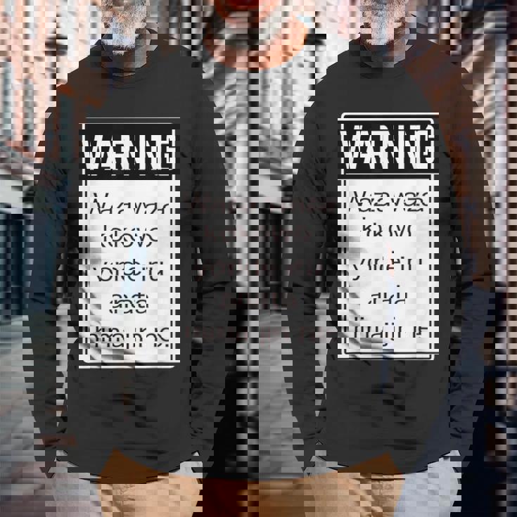 Warning 警告！【Anata Hima Jin】【英語 文字】ローマ字 メッセージ 面白い デザイン 長袖Tシャツ 高齢者への贈り物