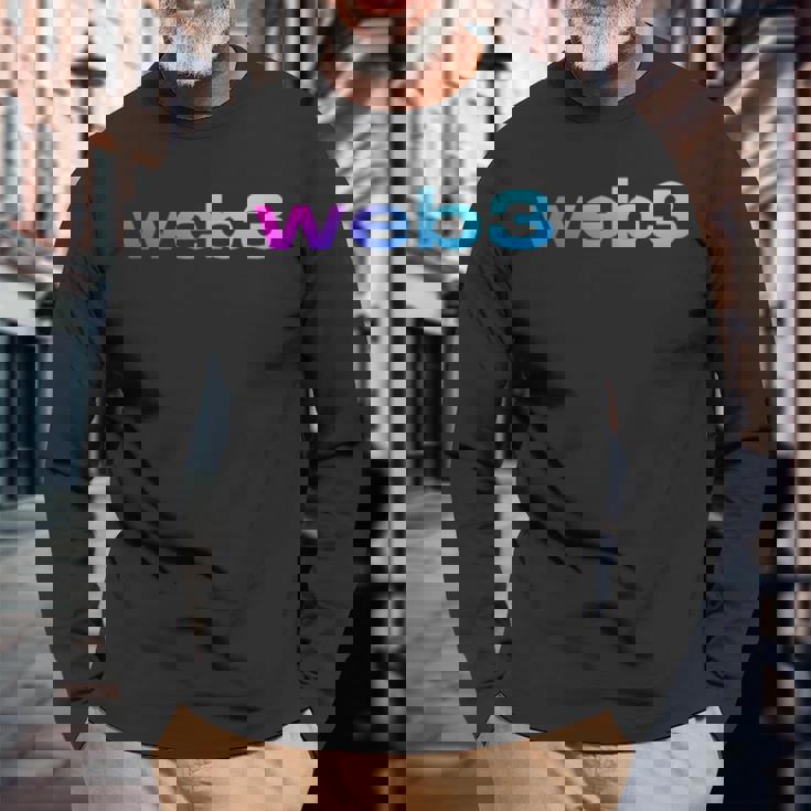 Web3 暗号ブロックチェーン オープンインターネットnftアート 長袖Tシャツ 高齢者への贈り物