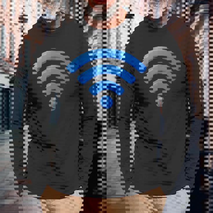 Wi Fiignal、Wi Fiシャツ、インターネット信号、インターネットwi-Fi 長袖Tシャツ 高齢者への贈り物