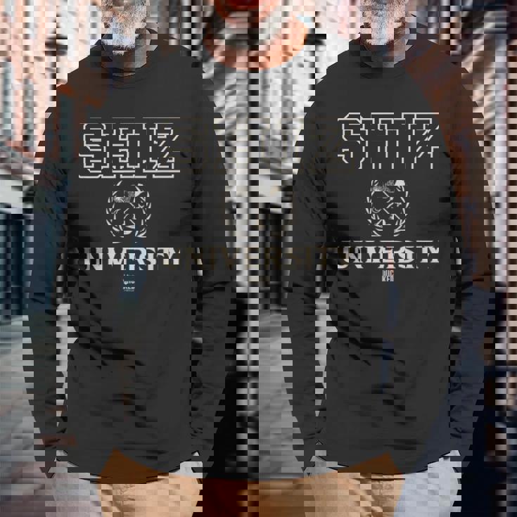 Wickedhiz University エンブレム 長袖Tシャツ 高齢者への贈り物