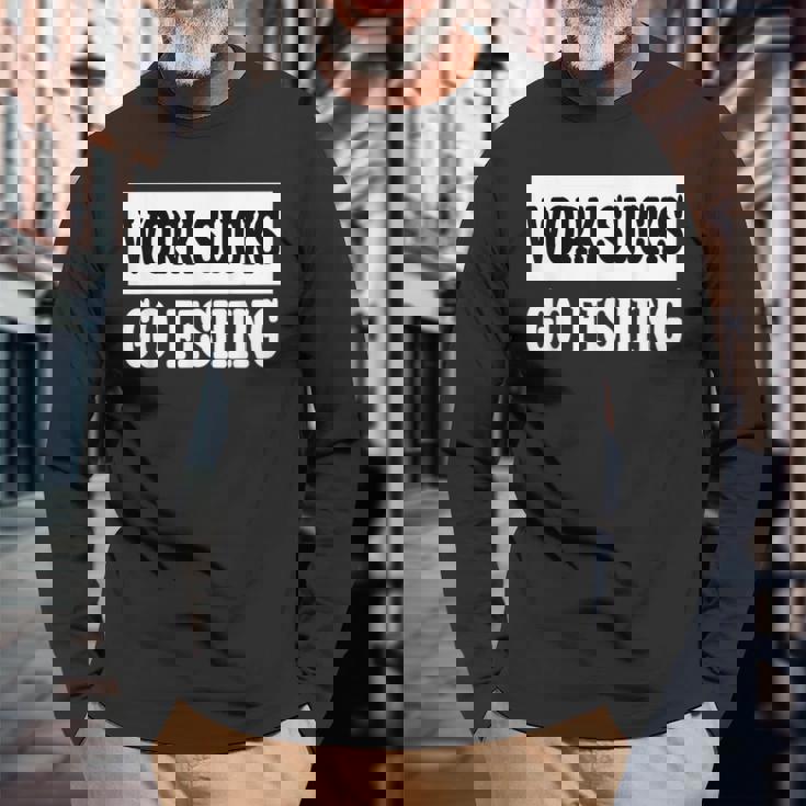 Workucks Go Fishing 長袖Tシャツ 高齢者への贈り物