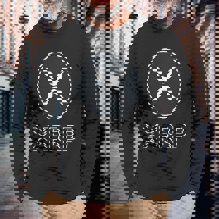 Xrp リップル 暗号通貨ポケットロゴ 長袖Tシャツ 高齢者への贈り物