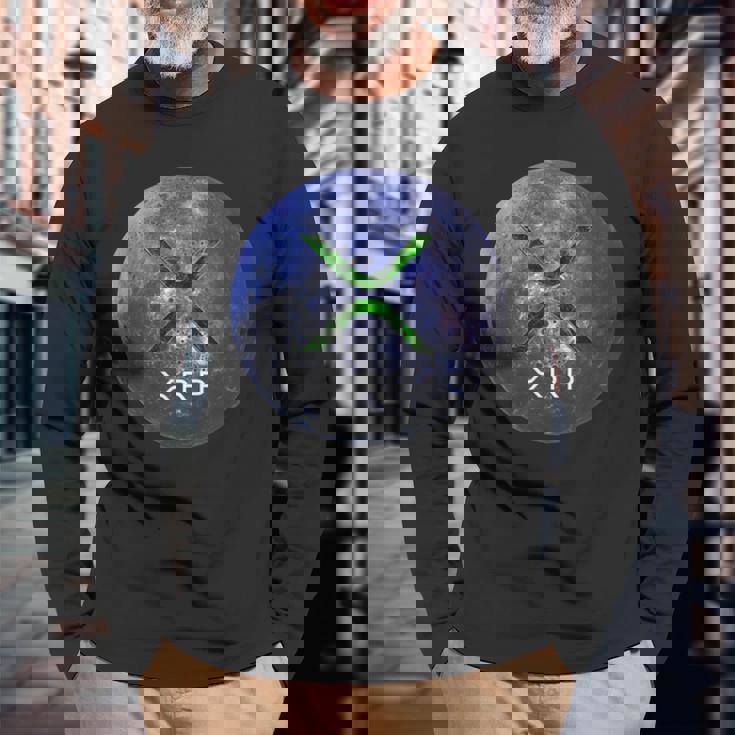 Xrp 極月 リップル 暗号通貨 デジタルコイン 長袖Tシャツ 高齢者への贈り物