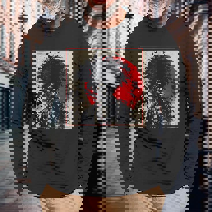 Yasuke アフロサムライ 七徳 武士道コード 長袖Tシャツ 高齢者への贈り物