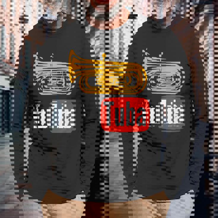 Youtuba おもしろ金管楽器 長袖Tシャツ 高齢者への贈り物