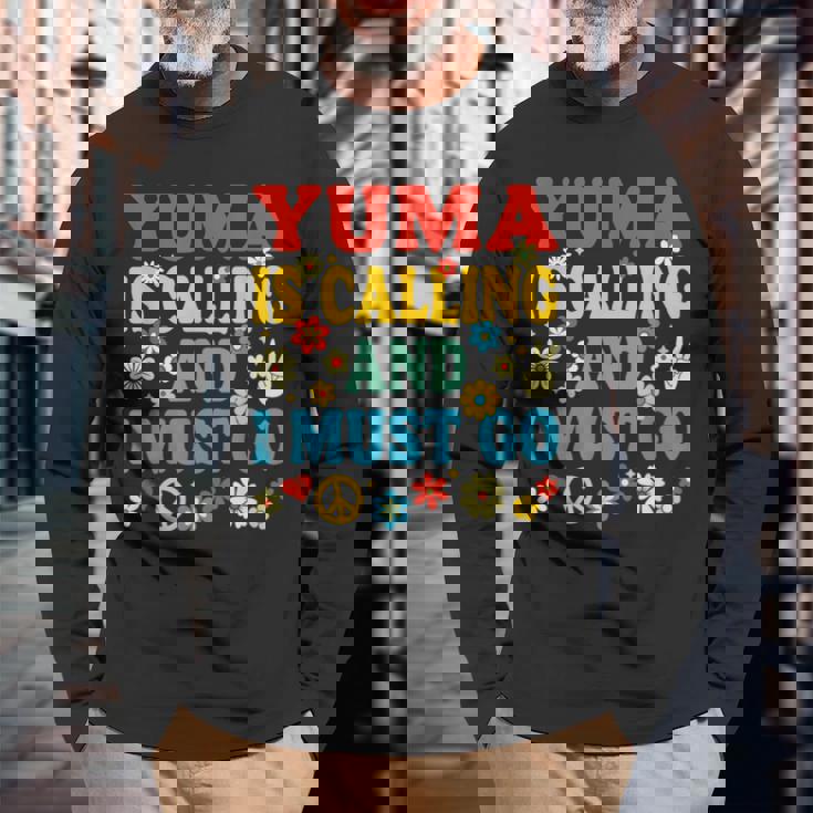 Yuma Is Calling ユマが呼んでいる 長袖Tシャツ 高齢者への贈り物