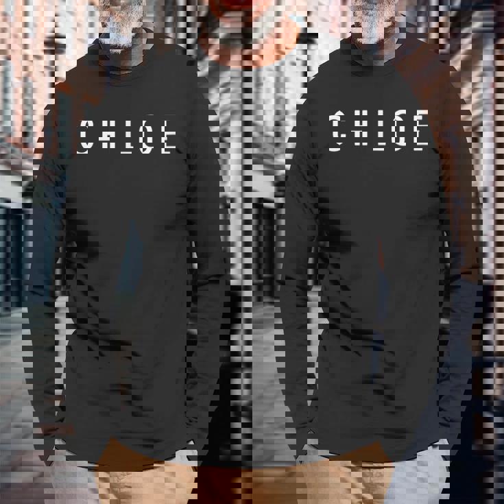 「Chloe」名前入りエレガント、ヴィンテージフォントデザイン 長袖Tシャツ 高齢者への贈り物