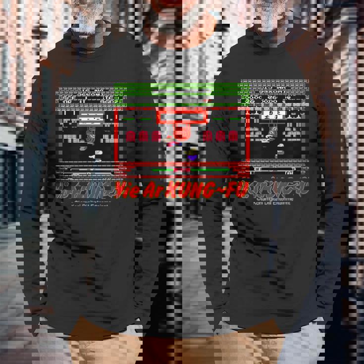 「イー・アル・カンフー」キック 長袖Tシャツ 高齢者への贈り物