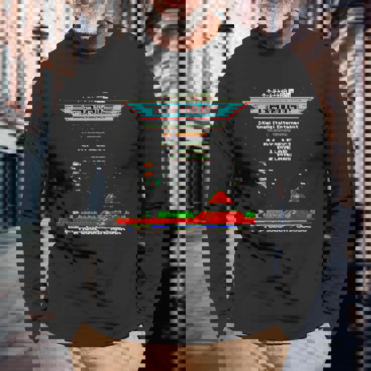 「グラディウス」上上下下左右左右ba スタート 長袖Tシャツ 高齢者への贈り物