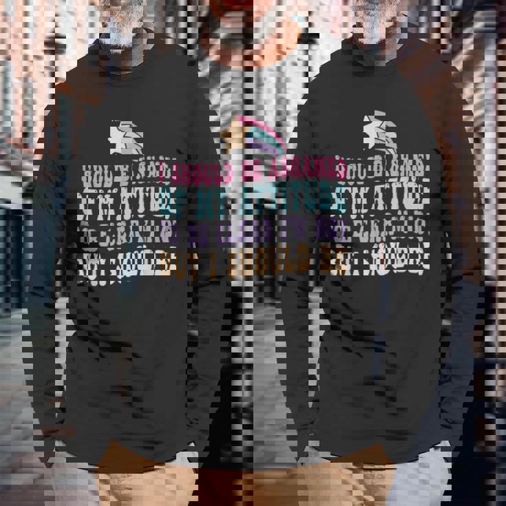 「私がそうでないはずだ、はっきりする」という態度を恥じています。 長袖Tシャツ 高齢者への贈り物