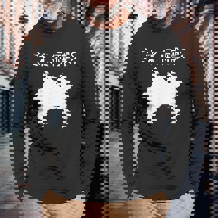 【これ、何県？】神奈川県 都道府県 クイズ 小学生 遊び心 パズル 地図 シルエット 地理 先生 おもしろ 面白い ネタ 長袖Tシャツ 高齢者への贈り物