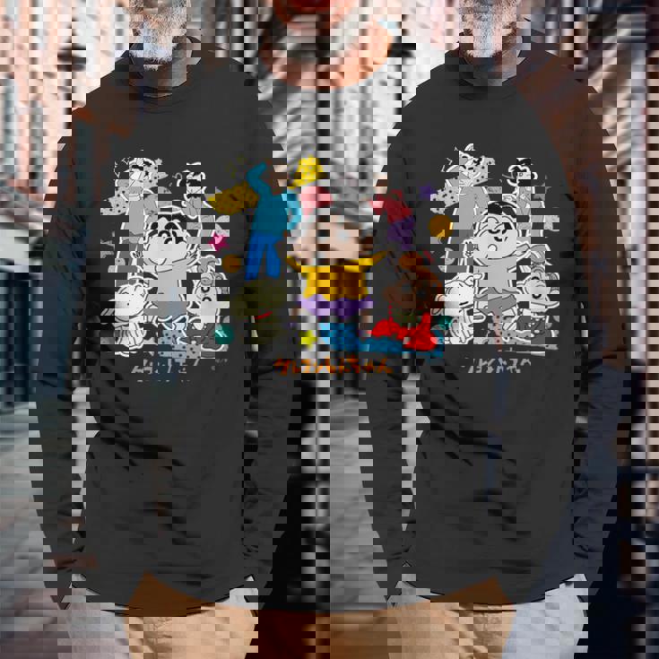 【まんが】クレヨンしんちゃん 野原一家 長袖Tシャツ 高齢者への贈り物