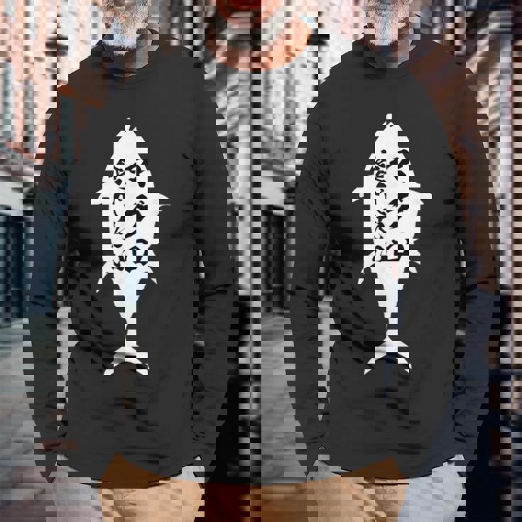 【マグロ食べたい】鮪 まぐろ 鮨 魚 寿司 定食 水産 釣り 漁師 釣り人 釣り師 おもしろ 面白い ネタ ウケ狙い 長袖Tシャツ 高齢者への贈り物