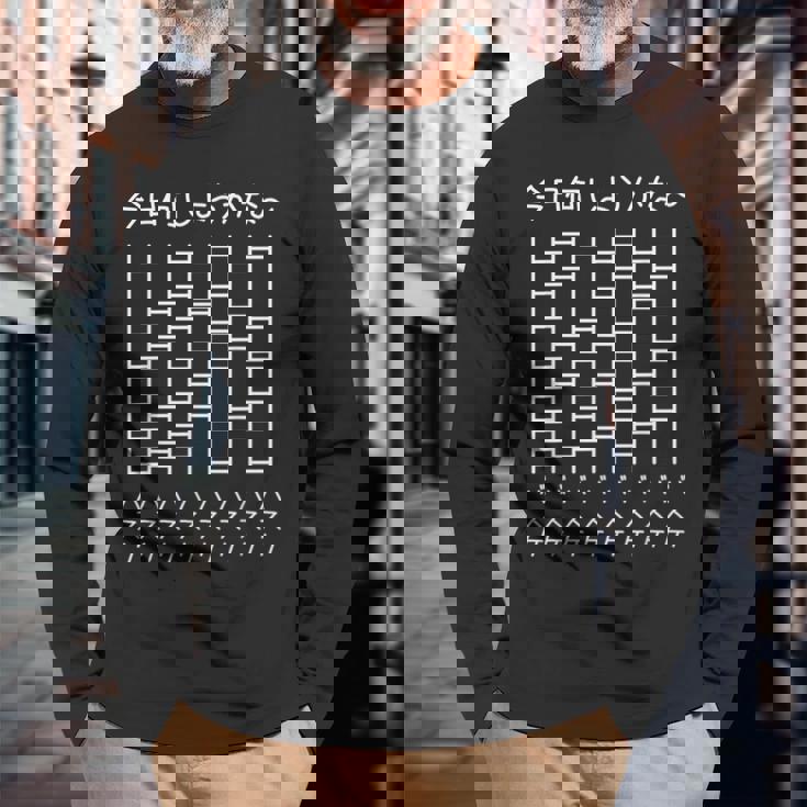 【今日何しようかな バスケ】あみだくじ バスケットボール 遊び心 おもしろ 面白い ギャグ ネタ ウケ狙い 笑える 変な 長袖Tシャツ 高齢者への贈り物