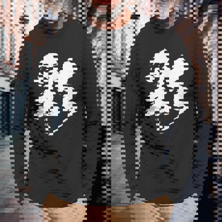 【彩】一文字 漢字 日本語 毛筆 書道 筆文字 言葉 和柄 日本 かっこいい お土産 海外 おもしろ 面白い 文字入り 長袖Tシャツ 高齢者への贈り物