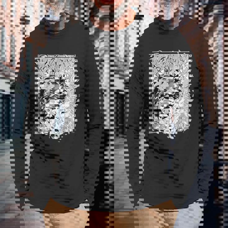 【百鬼あやめ】『ヤマト神想怪異譚』漫画コマtシャツ（本人セレクト 英語） 長袖Tシャツ 高齢者への贈り物