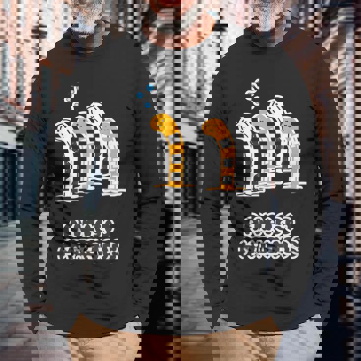 あなごフレンズ《チンアナゴ & ニシキアナゴ》【どうぶつフレンズ】水族館 ゆるくて かわいい 面白 動物 イラスト 長袖Tシャツ 高齢者への贈り物