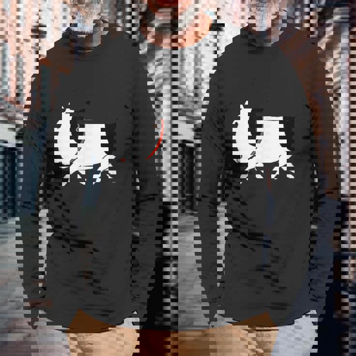 い〜ぬ 白 長袖Tシャツ 高齢者への贈り物