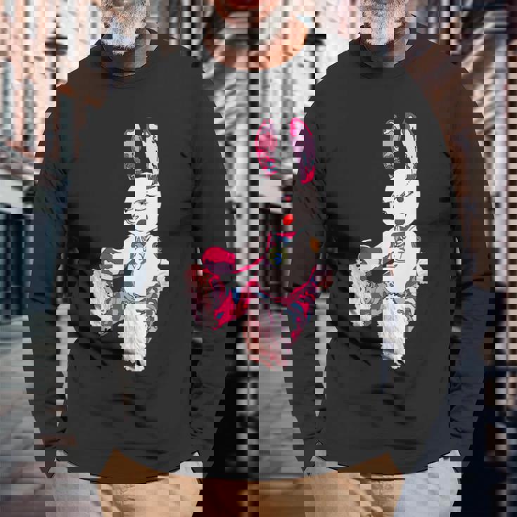 うさぎ星人ピンクちゃん 長袖Tシャツ 高齢者への贈り物