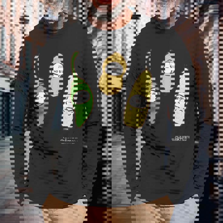 うさまる ベジまるズ ダークカラー 長袖Tシャツ 高齢者への贈り物