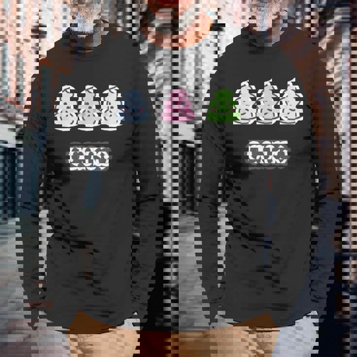 うんこ くん《3 スリー》【Unko】うんち ポップ ゆるくて かわいい キャラクター イラスト 長袖Tシャツ 高齢者への贈り物