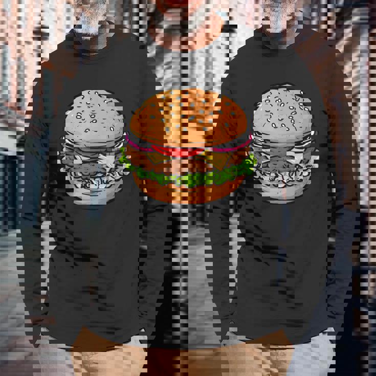 おいしい食通にインスパイアされた 長袖Tシャツ 高齢者への贈り物