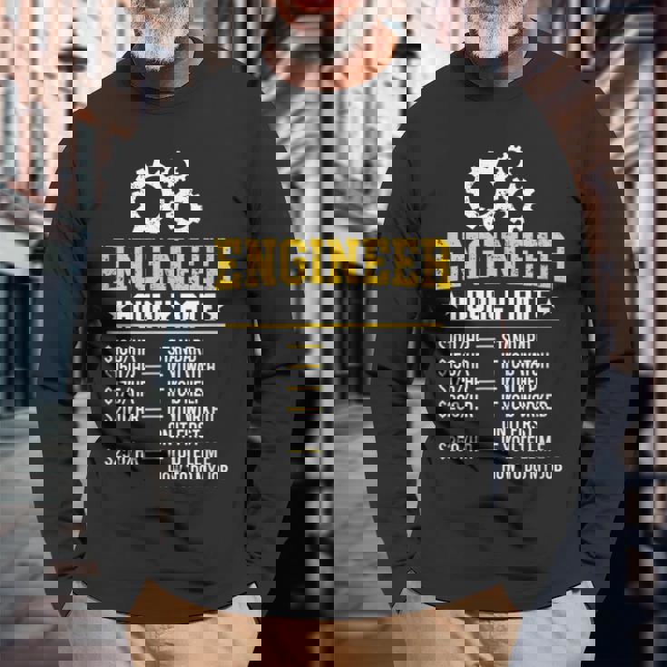 おかしいエンジニア時給工学設計労務レート 長袖Tシャツ 高齢者への贈り物