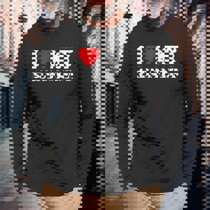 おばあちゃん大好きおばあちゃん大好き 長袖Tシャツ 高齢者への贈り物