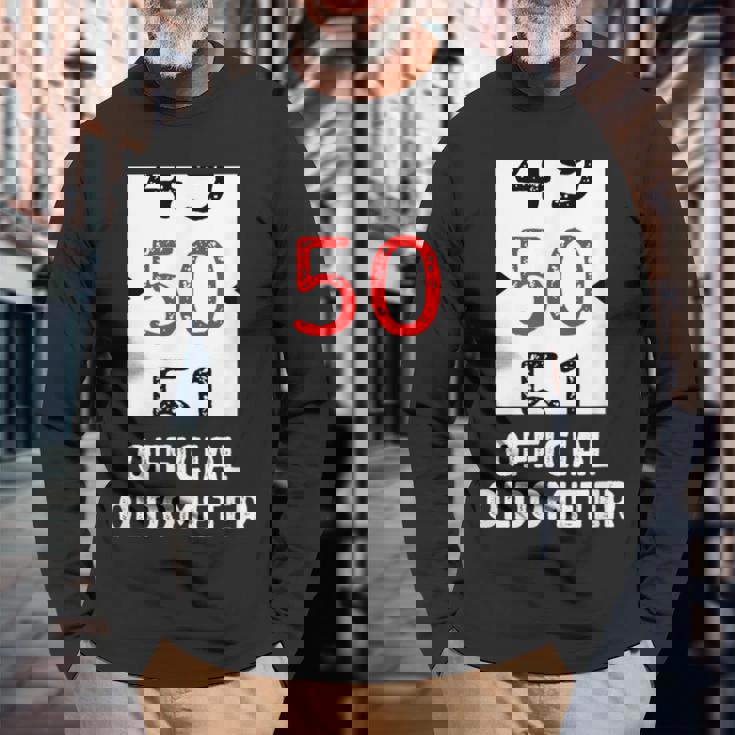 おもしろい 50歳の誕生日 オールドメーター 50歳 50歳 誕生日 50歳 50歳 長袖Tシャツ 高齢者への贈り物