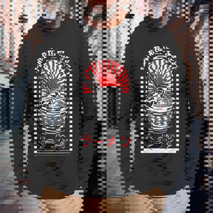 おもしろラーメン 和風丼 箸 長袖Tシャツ 高齢者への贈り物