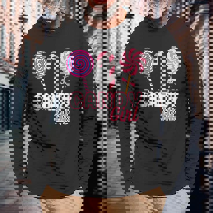 おもしろロリポップ アート キャンディ ロリポップ 恋人 メンズ レディース キッズ 長袖Tシャツ 高齢者への贈り物