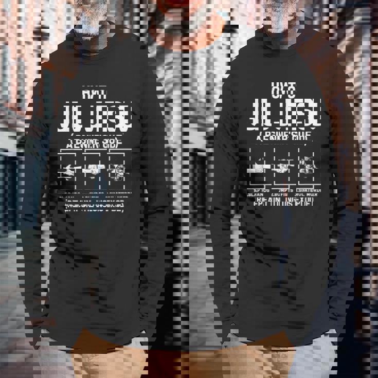 おもしろ柔術初心者ガイド ブラジリアン柔術 長袖Tシャツ 高齢者への贈り物