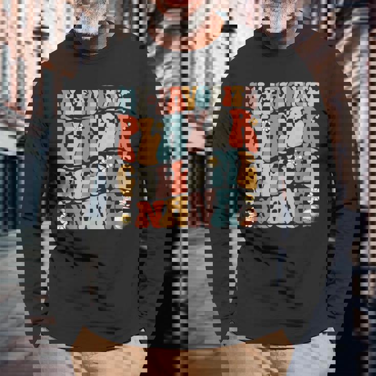 お気に入りの野球選手が私をナナと呼ぶ母の日。 長袖Tシャツ 高齢者への贈り物