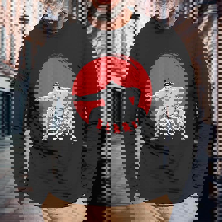 お相撲さん、力士 長袖Tシャツ 高齢者への贈り物