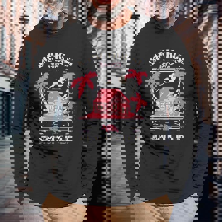 かめハウス ビーチクラブ アニメ 漫画 コミック おもしろギフト 長袖Tシャツ 高齢者への贈り物