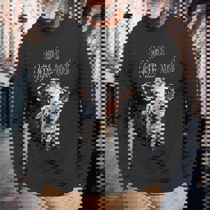 かわいい ホルスタイン 牛 の 赤ちゃん – Keep It Mooving 長袖Tシャツ 高齢者への贈り物