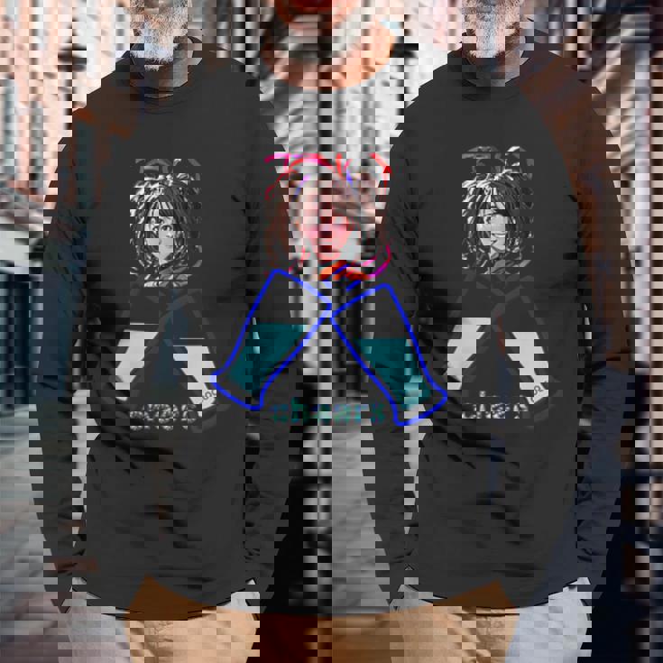 かわいい 可愛い 女の人 若い 美人 イラスト 日本 きれい 長袖Tシャツ 高齢者への贈り物