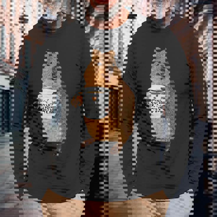 かわいいクオッカ コーヒーマグ ギフト 長袖Tシャツ 高齢者への贈り物