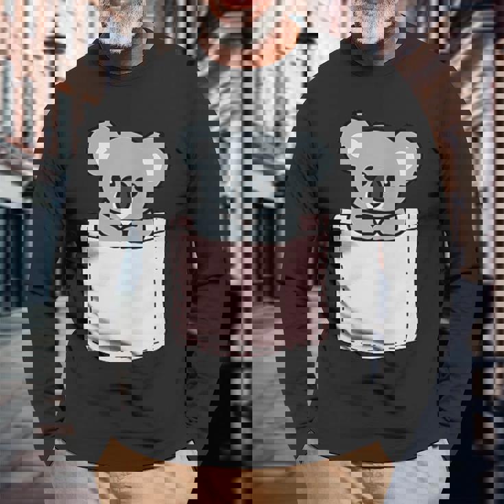 かわいいコアラ コアラベア ポケットアニマル メンズ レディース ティーン キッズ 長袖Tシャツ 高齢者への贈り物