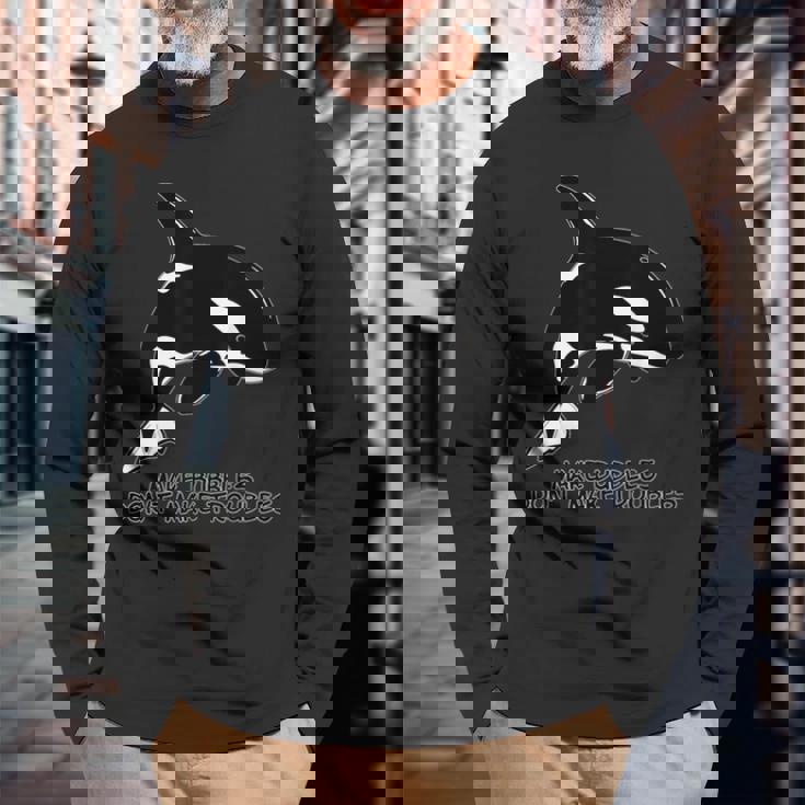 かわいいシャチ Orca 長袖Tシャツ 高齢者への贈り物