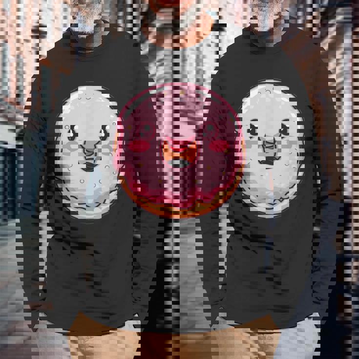 かわいいドーナツ I キッズ ドーナツ 長袖Tシャツ 高齢者への贈り物