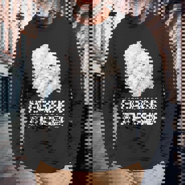 かわいいビションフリーゼ If You Love Me Let Meleep パジャマ 長袖Tシャツ 高齢者への贈り物